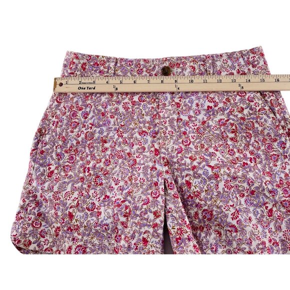 Gap Womens Floral Print Chino Shorts Size 6 Pink Purple 4" inseam - Picture 4 of 6